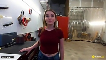 Busty Blonde Gets A Ride From A Mechanic In Exchange For A Financial Favor